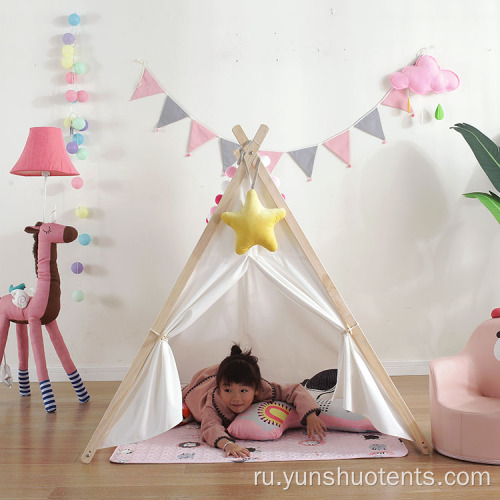 Палатка-вигвам для детских игр с рамкой для установки внутри и снаружи помещений